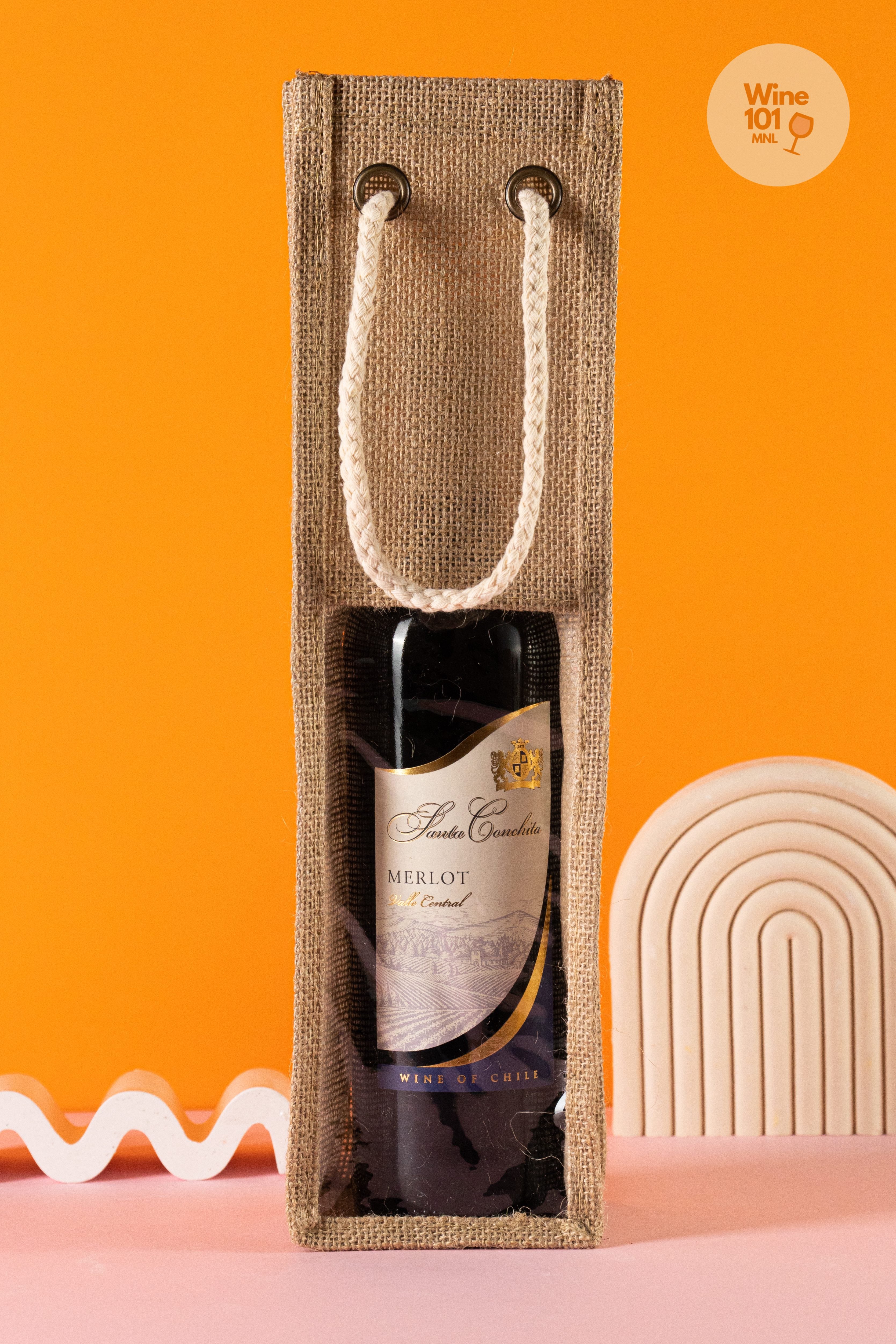 Jute Wine Bag with Window